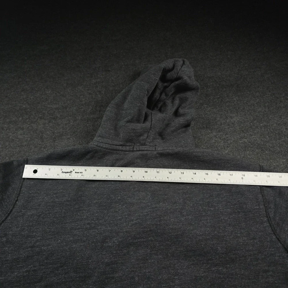 Polo Ralph Lauren Dark Gray Full Zip Hoodie Waffle Lined Hood Minimalist Men's M